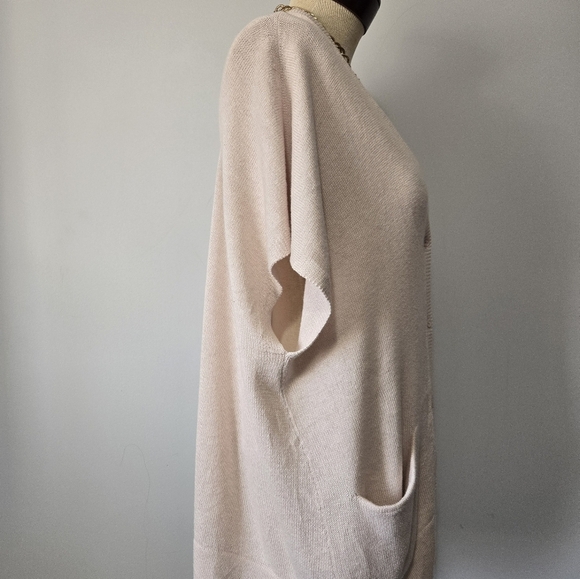 THEORY Cashmere Cotton Pale Pink Oversized Sleeveless Sweater with Pockets.Small - Picture 5 of 11